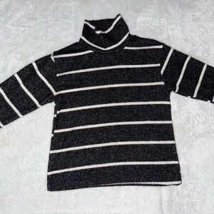 Zara Boy Black and White Striped Turtleneck